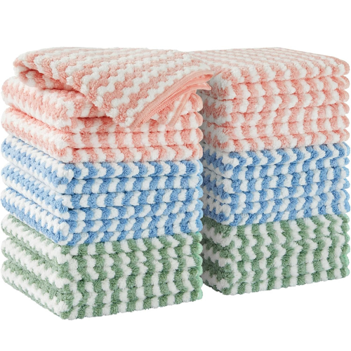 JOYMOOP Microfiber Cleaning Cloths , 18-Pack Reusable Kitchen Towels , 10" x 10".