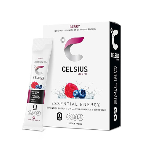 CELSIUS On-the-Go Powder Sticks – Berry, 14 Pack, Zero Sugar