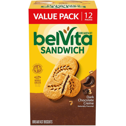 belVita Breakfast Sandwich Dark Chocolate Creme Biscuits 12 Packs