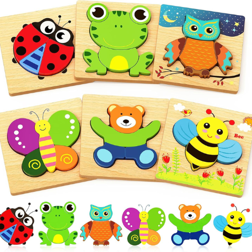 Bekayshad Wooden Animal Puzzles for Toddlers , Learning Toys & Gifts for Boys & Girls