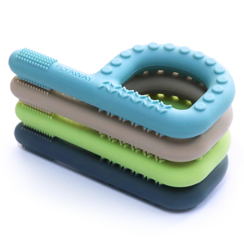 Sensory Chew Toys 4-Pack  Silicone P-Shape Teething and Oral Motor Toys for Babies , Toddlers , Kids and Adults