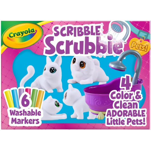 Crayola Scribble Scrubbies Tub Set with 4 Pets Fun Arts & Crafts Gift for Boys & Girls.
