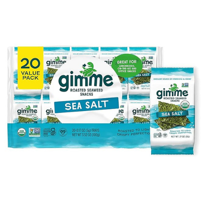 Gimme Organic Seaweed Snacks – Sea Salt, 20 Ct