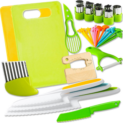 40 Piece Kids Knife Set ,  Montessori Kitchen Tools for Toddlers & Kids.