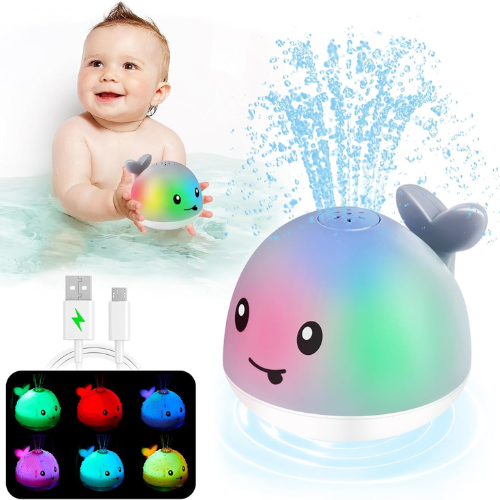 Light Up Whale Baby Bath Toy , Sprinkler & Fountain Toy for Toddlers.