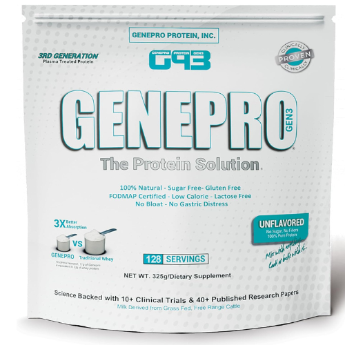 Genepro Unflavored Protein Powder – 3rd Generation, 128 Servings Genepro’s