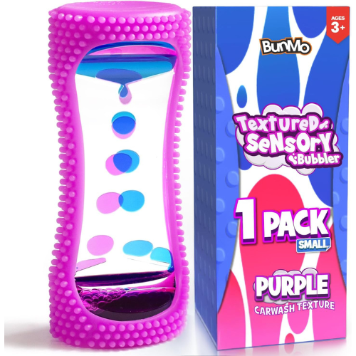 BUNMO Liquid Motion Sensory Bottle Relaxing Bubble Timer Fidget Toy , Purple