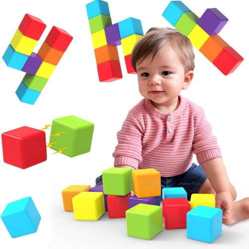 Magnetic Building Blocks , 12 Piece Large 1.65".