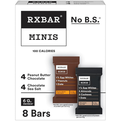 RXBAR Minis Protein Bars Variety Pack 7.3oz Box (8 Bars)