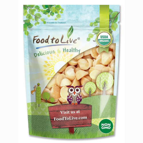 Food to Live Organic Macadamia Nut Halves & Pieces, 4 Pounds