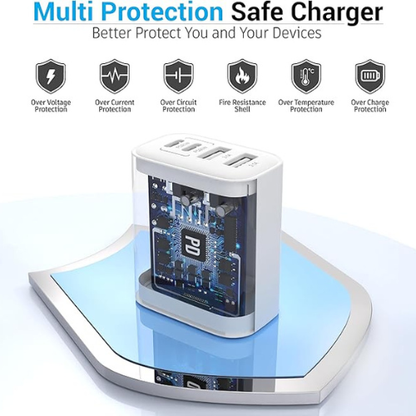 TT&C 40W USB-C Wall Charger – 4-Port PD+QC Fast Charging Block