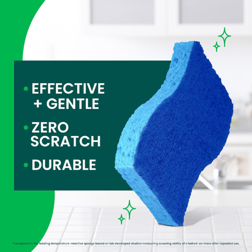 Scotch-Brite Zero Scratch Scrub Sponge – 6-Pack, Safe for Nonstick and Multi-Surface Cleaning