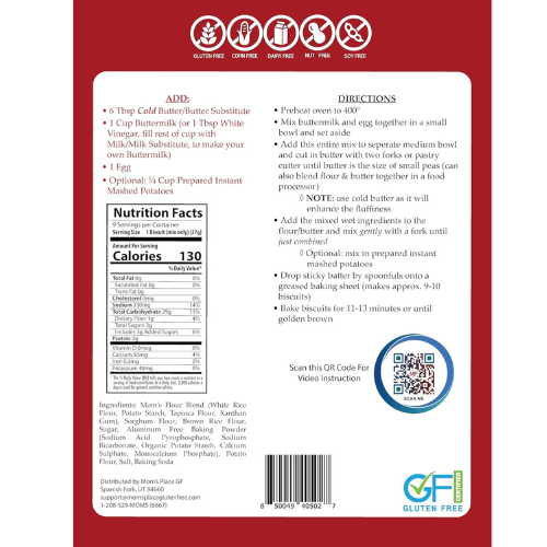 Mom's Place Gluten Free Buttermilk Biscuit Mix Dairy Free