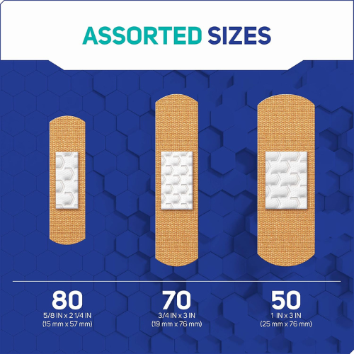 Care Science Fabric Adhesive Bandages , 200 ct Flexible , Breathable First Aid Protection