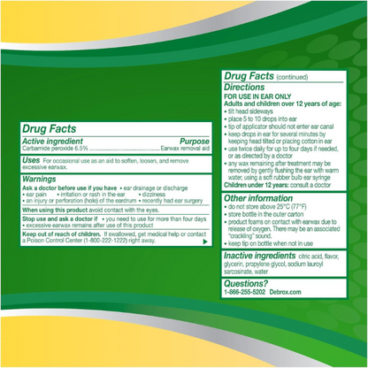 Debrox Ear Wax Removal Drops – Gentle Microfoam Formula, 0.5 fl oz