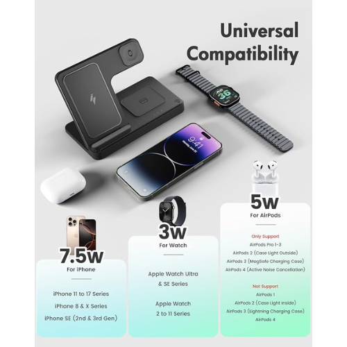 3-in-1 Wireless Charging Station – iPhone, Apple Watch & AirPods