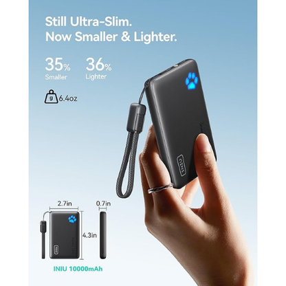 INIU 10000mAh Slim Power Bank – 45W PD USB-C Fast Charging