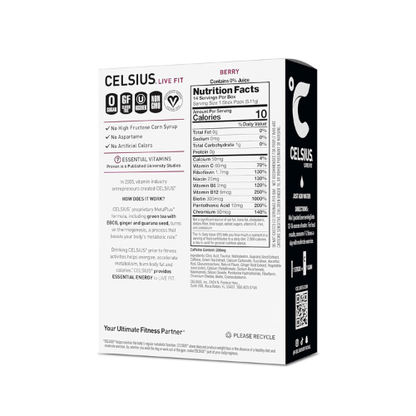 CELSIUS On-the-Go Powder Sticks – Berry, 14 Pack, Zero Sugar