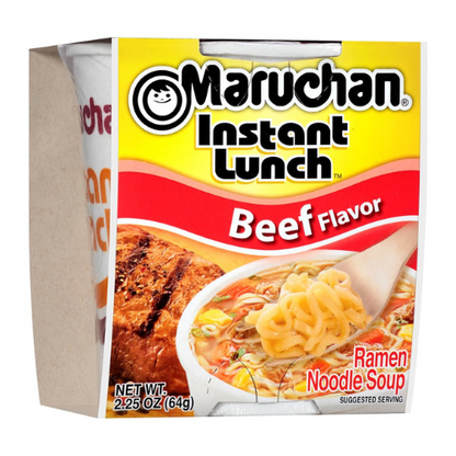 Maruchan Instant Lunch Beef Ramen Noodle Soup , 2.25 oz Cups , 12 Pack