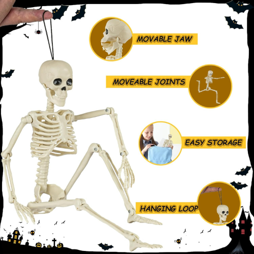 6-Pack Posable Skeleton Halloween Decorations – 16" Full Body Haunted House