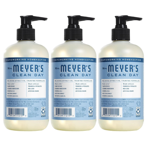 Mrs. Meyer’s Clean Day Hand Soap – Rain Water Scent | Pack of 3 (12.5 fl oz Each) |