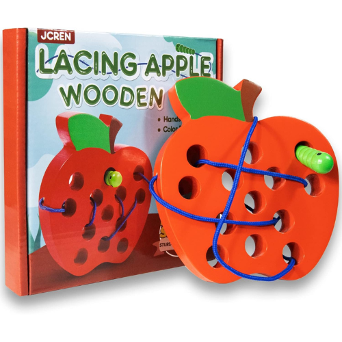 JCREN Wooden Lacing Apple Toy.