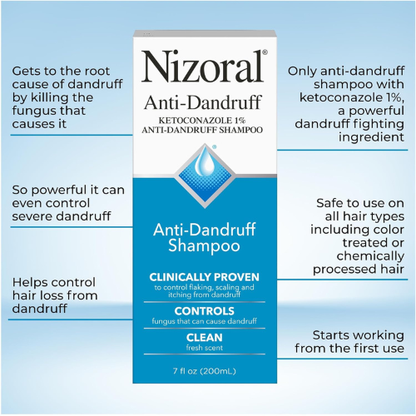 Nizoral Anti-Dandruff Shampoo – 1% Ketoconazole | Fresh Scent | 7 fl oz