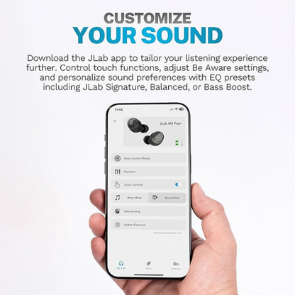 JLab Go Air Pop+ Wireless Earbuds – 35H Playtime, Black