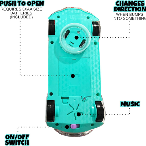 ArtCreativity Light Up Transparent Sensory Car Toy with Music and LED Effects