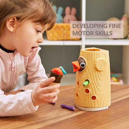 TOP BRIGHT Montessori Woodpecker Worm Toy.