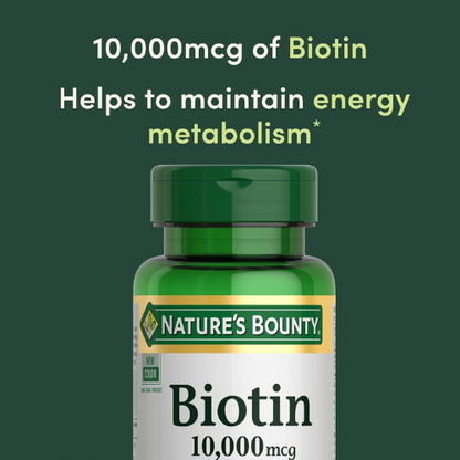 Nature’s Bounty Biotin – Hair, Skin & Nails Support, 10,000mcg, 120 Softgels