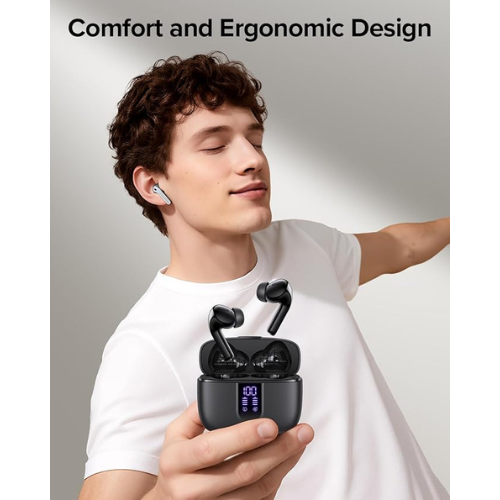 TAGRY Wireless Earbuds – 60H Playback, LED Display, IPX5