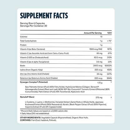 Nutrafol Men's – Hair Growth Supplement, Clinically Tested, 1-Month Supply