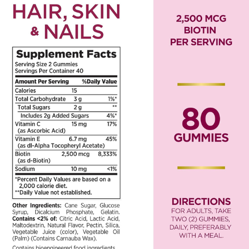 Nature’s Bounty Hair, Skin & Nails Gummies – Beauty & Wellness Support