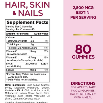 Nature’s Bounty Hair, Skin & Nails Gummies – Beauty & Wellness Support