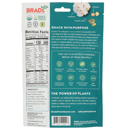 Brad's Raw Organic Sea Salt Cauliflower Veggie Flats 3 oz