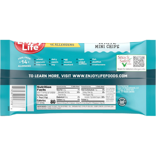 Enjoy Life Baking White Chocolate Mini Chips 9oz Bag