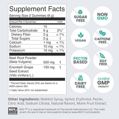 humanN SuperBeets Gummies – Energy & Circulation Support, Sugar-Free, 60ct