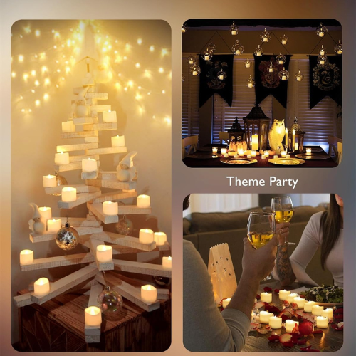 Homemory LED Tea Lights – 12 Pack, Flickering, Battery Operated