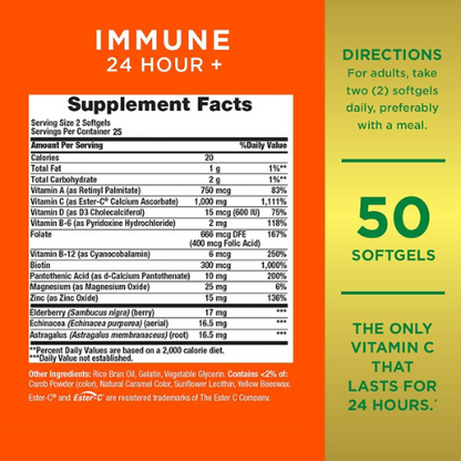 Nature's Bounty Immune 24 Hour - Vitamin C - Ester-C - 50ct