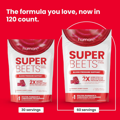 humanN SuperBeets Chews – Blood Pressure & Circulation Support, Non-GMO, 120ct