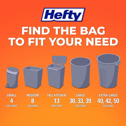 Hefty Small Trash Bags , Fabuloso Scent, 4 Gallon , 52 Count
