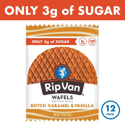 Rip Van Wafels Dutch Caramel & Vanilla Stroopwafels , 12 Count