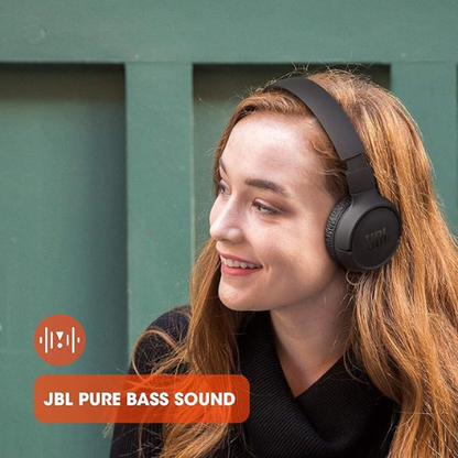 JBL Tune 510BT Wireless Headphones – 40H Battery, Mic, Black