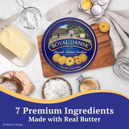 Royal Dansk Danish Cookie Selection 12 Oz Tin