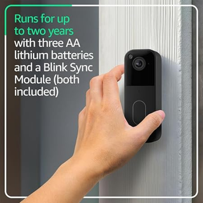 Blink Video Doorbell System – HD View, 2-Year Battery, Black