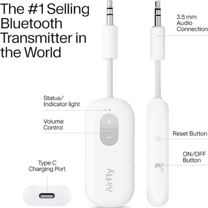 Twelve South AirFly SE – Bluetooth Audio Adapter, 20H Battery