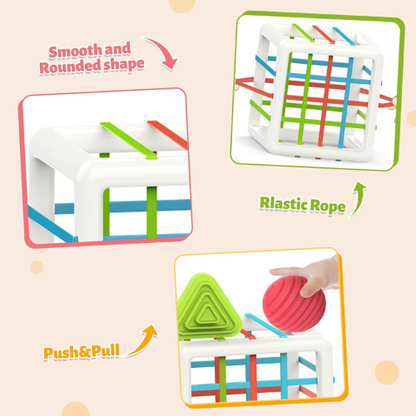 MINGKIDS Montessori Toys for 1 Year Old , 6 Piece Multi Sensory Shape Sorting Set.