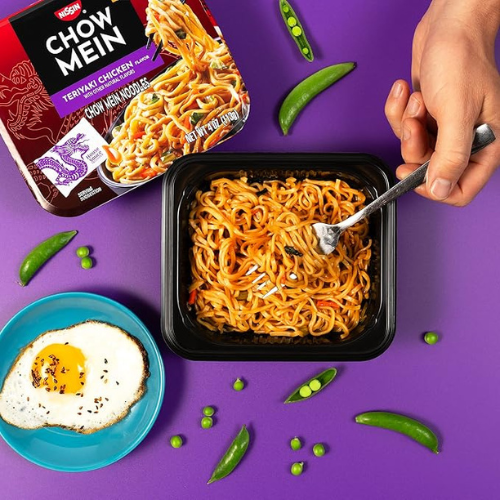 Nissin Chow Mein – Teriyaki Chicken, 8-Pack (4 oz Trays)