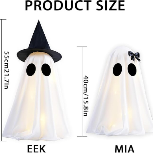 Light-Up Halloween Ghost Decorations – Set of 2